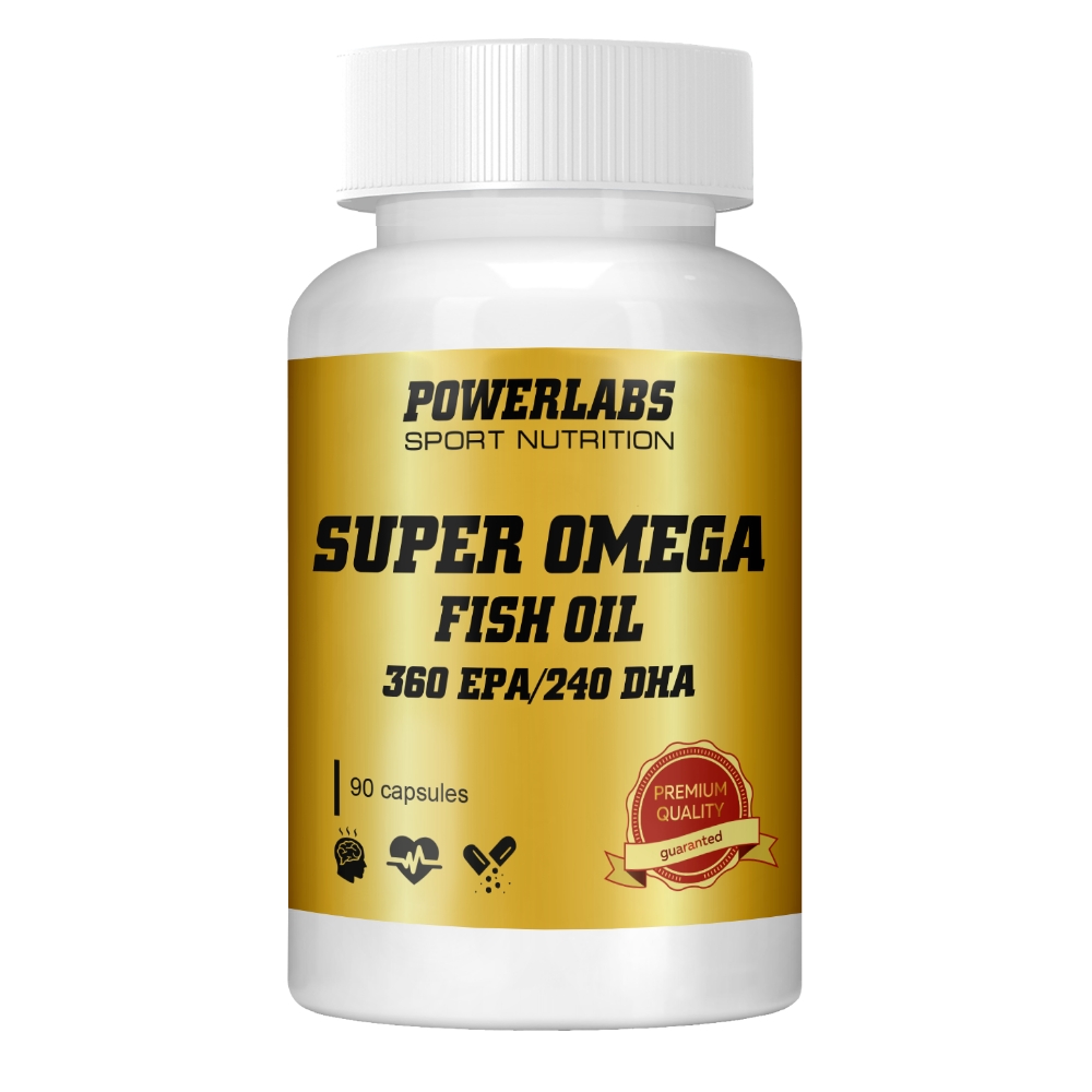 Витамины PowerLabs Супер Омега 3 Витамины 90 капсул
