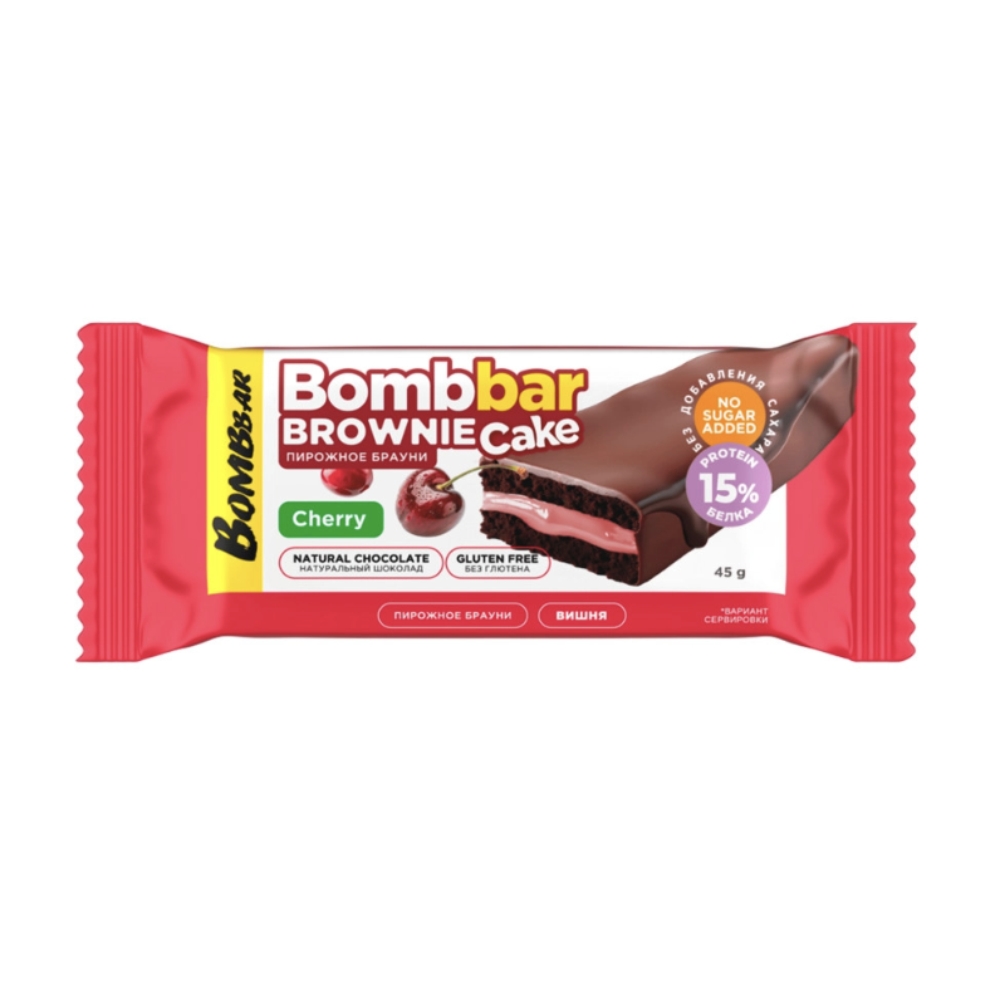 Диетическое питание Bombbar пирожное 45 g Брауни Вишня